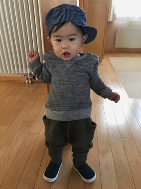 「なきべそ」｜あおみちさん（キッズ・80cm）の秋コーディネート