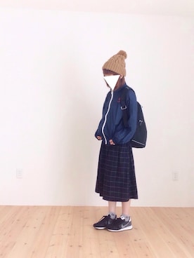 「Kastane」｜「アイテム（ナイロンジャケット）」を使った、ｐoｃo.さん（レディース・159cm）の秋コーディネート