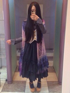 「FLOWER CIRCLE（フラワーサークル）のアイテム」を使った、緋室さん（レディース・154cm）の春コーディネート