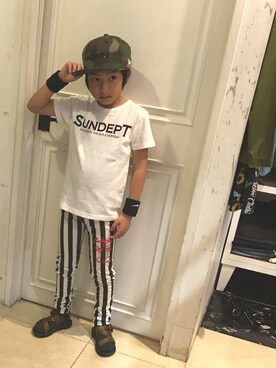 「circus（サーカス）のアイテム」を使った、MMKKさん（キッズ・120cm）の夏コーディネート