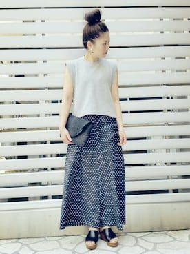 「クロップド丈」｜KANEKOさん（レディース・155cm）の春コーディネート