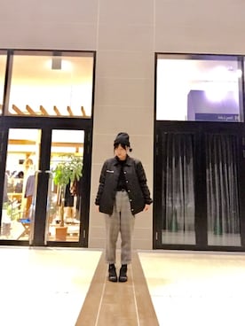 「Champion（チャンピオン）のアイテム（ナイロンジャケット）」を使った、.natsumi.さん（レディース・162cm）の冬コーディネート