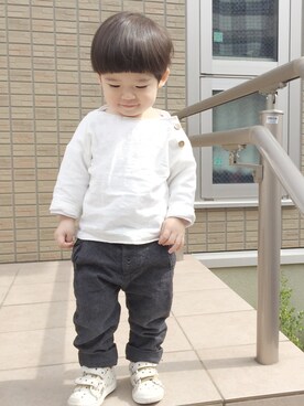 「息子服」｜hibinoteさん（キッズ・80cm）の春コーディネート