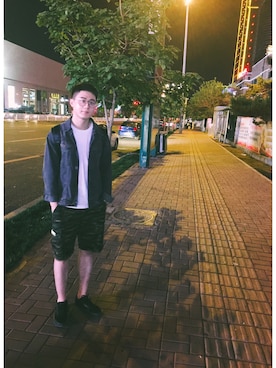 「VANS（バンズ）のアイテム（レインシューズ）」を使った、mario YANGさん（メンズ・178cm）の夏コーディネート