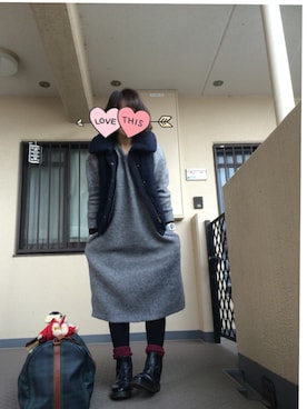 「HusHusH（ハッシュアッシュ）のアイテム（ダウンジャケット/コート）」を使った、kayonさん（レディース・158cm）の冬コーディネート