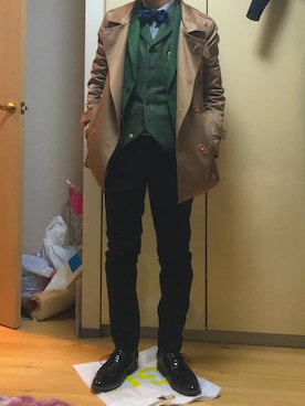 「アイテム（蝶ネクタイ）」を使った、Shoei Okuiさん（メンズ・170cm・20代）の春コーディネート