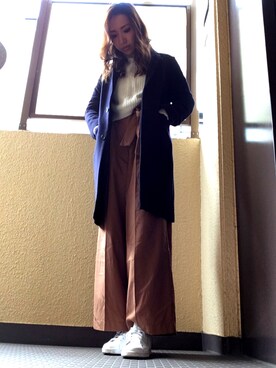「ユナイテッドアローズ」｜「アイテム（チェスターコート）」を使った、ゆぅらさん（レディース・157cm）の秋コーディネート