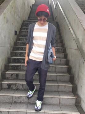 「CIAOPANIC TYPY（チャオパニックティピー）のアイテム（ニットキャップ/ビーニー）」を使った、Takanoriさん（メンズ・171cm）の秋コーディネート
