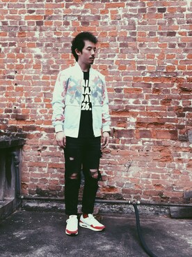 「airmax」｜「アイテム（ナイロンジャケット）」を使った、Benzoさん（メンズ・178cm）の春コーディネート