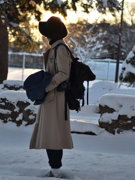 「A.P.C.」｜「アイテム（トレンチコート）」を使った、satoさん（メンズ・178cm）の冬コーディネート