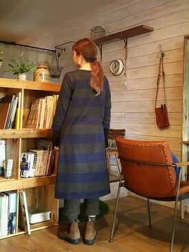 「アイテム（アクセサリー、パープル系）」を使った、matsuk0さん（レディース・152cm）の秋コーディネート