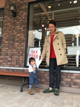 「アイテム（モカシン/デッキシューズ、グリーン系）」を使った、Michaelさん（メンズ・176cm）の冬コーディネート