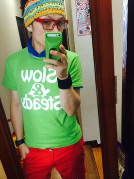 「Design Tshirts Store graniph（デザイン　ティーシャツ　ストア　グラニフ）のアイテム（Tシャツ/カットソー、グリーン系）」を使った、ShiNoさんの秋コーディネート