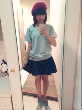 「TITTY&CO.（ティティーアンドコー）のアイテム（ハンチング/ベレー帽）」を使った、Mi.さん（レディース・160cm）の秋コーディネート