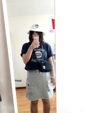 「CHUMS（チャムス）のアイテム（スカート）」を使った、ちゃんやま。さん（レディース・160cm）の夏コーディネート