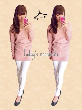 「Christian Dior（クリスチャンディオール）のアイテム（ネックレス、シルバー系）」を使った、***さん（レディース・154cm）の春コーディネート