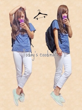 「Ed Hardy（エドハーディー）のアイテム（バッグ）」を使った、***さん（レディース・154cm）の夏コーディネート