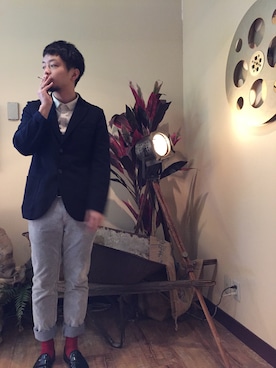 「バレンタインデートスタイル」｜「アイテム（バレエシューズ）」を使った、YaSuさん（メンズ・169cm）の冬コーディネート