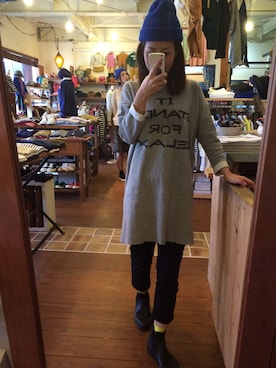 「nitca（ニトカ）のアイテム（チュニック）」を使った、clever elephantさん（レディース・153cm）の秋コーディネート