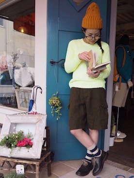 「Honnete（オネット）のアイテム」を使った、clever elephantさん（レディース・153cm）の春コーディネート