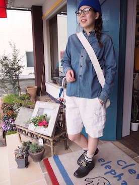 「Honnete（オネット）のアイテム」を使った、clever elephantさん（レディース・153cm）の春コーディネート