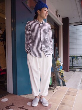 「Hands of creation（ハンズオブクリエイション）のアイテム（パンツ）」を使った、clever elephantさん（レディース・153cm）の秋コーディネート