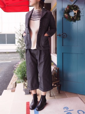 「NOR'EASTERLY（ノアイースターリー）のアイテム」を使った、clever elephantさん（レディース・164cm）の冬コーディネート