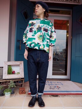 「テーパードデニム」｜clever elephantさん（レディース・153cm）の冬コーディネート