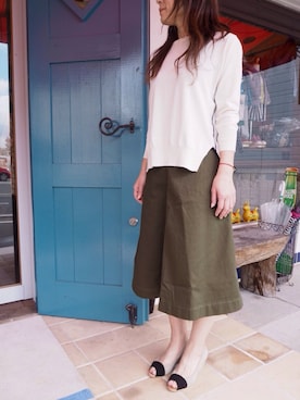 「Hands of creation（ハンズオブクリエイション）のアイテム（ニット/セーター）」を使った、clever elephantさん（レディース・158cm）の冬コーディネート