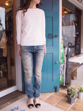 「Hands of creation（ハンズオブクリエイション）のアイテム（ニット/セーター）」を使った、clever elephantさん（レディース・164cm）の冬コーディネート