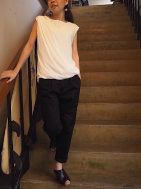 「Hands of creation（ハンズオブクリエイション）のアイテム（パンツ）」を使った、clever elephantさん（レディース・153cm）の春コーディネート