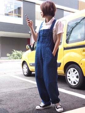 「OMNIGOD（オムニゴッド）のアイテム（オールインワン・サロペット）」を使った、clever elephantさん（レディース・153cm）の夏コーディネート