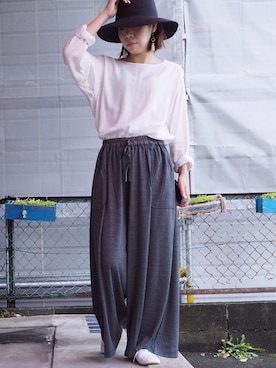 「Hands of creation（ハンズオブクリエイション）のアイテム（パンツ）」を使った、clever elephantさん（レディース・153cm）の秋コーディネート