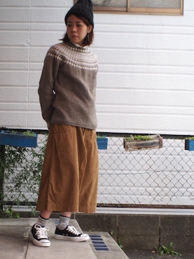 「NOR'EASTERLY（ノアイースターリー）のアイテム」を使った、clever elephantさん（レディース・153cm）の秋コーディネート