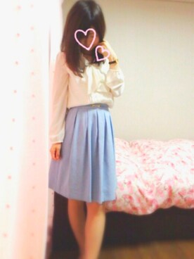 「LD prime（エルディープライム）のアイテム（シャツ/ブラウス、ホワイト系）」を使った、rinnonさん（レディース・160cm）の夏コーディネート