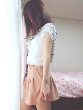 「LD prime（エルディープライム）のアイテム（パンツ）」を使った、rinnonさん（レディース・160cm）の夏コーディネート