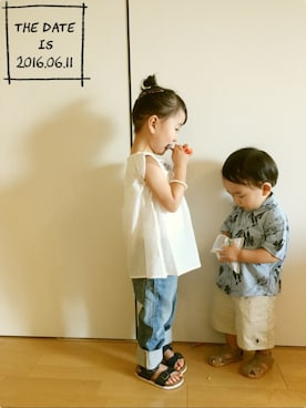 「サンサンサンさわやかサンダル祭」｜su shoさん（キッズ・100cm）の夏コーディネート