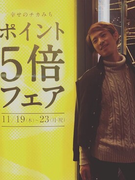 「roshell（ロシェル）のアイテム（ブルゾン）」を使った、モーリーさん（メンズ・179cm）の冬コーディネート