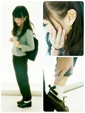 「アイテム（イヤリング）」を使った、hitomi♪さん（レディース・158cm・20代）の春コーディネート