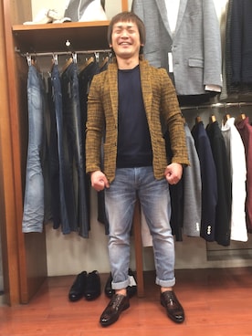 「アイテム（テーラードジャケット）」を使った、ippeiさん（メンズ・162cm）の秋コーディネート