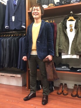 「アイテム（ニット/セーター）」を使った、ippeiさん（メンズ・162cm）の秋コーディネート