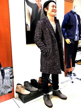 「アイテム（チェスターコート）」を使った、ippeiさん（メンズ・162cm）の秋コーディネート