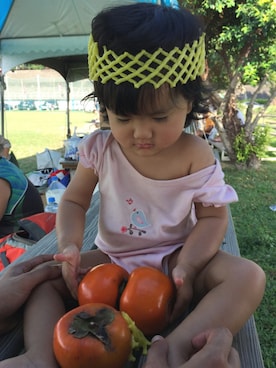 「アイテム（ヘアアクセサリー）」を使った、Sherrie Maoさん（キッズ・120cm）の秋コーディネート