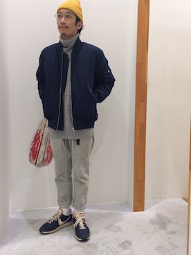 「SEVENDAYS=SUNDAY（セブンデイズサンデイ）のアイテム（ミリタリージャケット）」を使った、けいちょさん（メンズ・160cm）の秋コーディネート