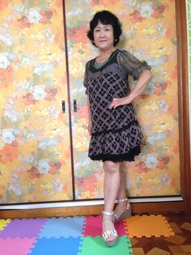 Axes Femme アクシーズファム のワンピース ドレスを使った人気ファッションコーディネート 年齢 60歳 64歳 Wear
