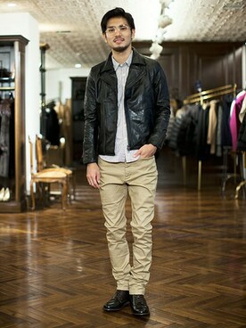 「NANO universe（ナノユニバース）のアイテム（ブーツ）」を使った、nano・universe men's STAFFさん（メンズ・178cm）の秋コーディネート
