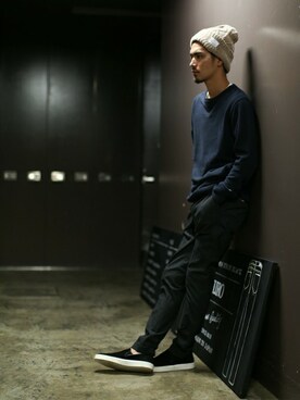 「NANO universe（ナノユニバース）のアイテム（ニットキャップ/ビーニー）」を使った、nano・universe men's STAFFさん（メンズ・178cm）の夏コーディネート
