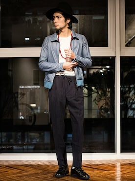 「stansmith」｜「アイテム（ジャケット/アウター）」を使った、nano・universe men's STAFFさん（メンズ・178cm）の春コーディネート