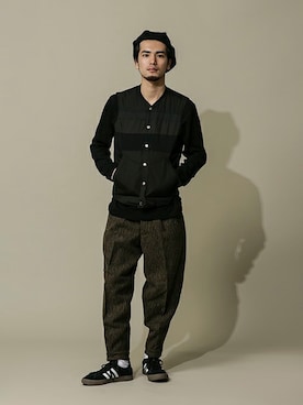 「NANO universe（ナノユニバース）のアイテム（ダウンベスト）」を使った、nano・universe men's STAFFさん（メンズ・178cm）の秋コーディネート