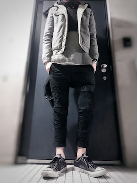 「Undercoverism（アンダーカバイズム）のアイテム（その他アウター）」を使った、躾さん（メンズ・178cm）の冬コーディネート